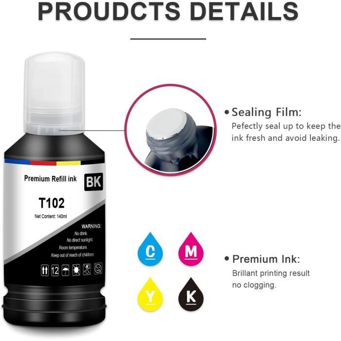 QUALITONER – 4 Bouteilles Encre GI56 Multipack 135ml – Compatible Canon Maxify GX