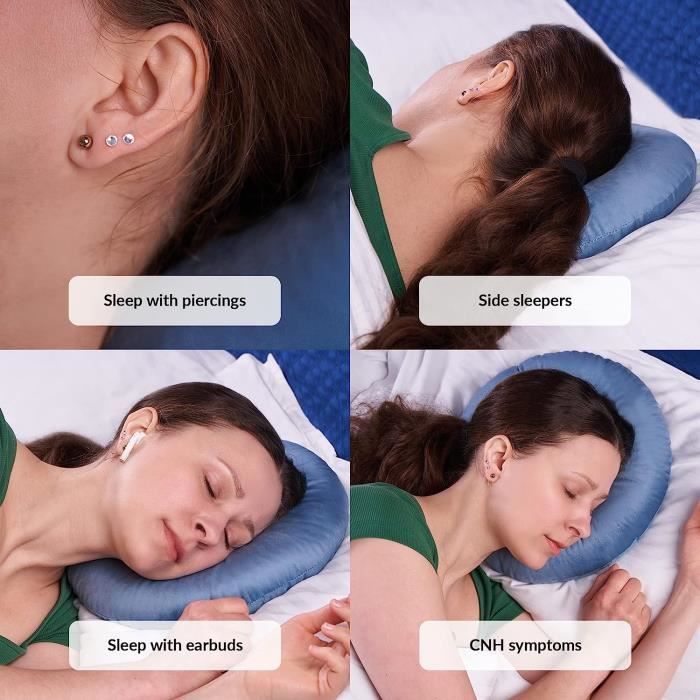 Coussin de piercing d'oreille pour les personnes dormant sur le côté avec  trou - Protection ronde médicale pour soulager les escarres, la douleur