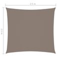 Voile toile d ombrage parasol tissu oxford carre 2,5 x 2,5 m taupe-5