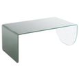 Table basse en verre trempé - Transparent et vert - KINAMI-0