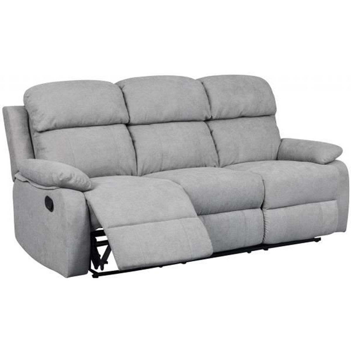 Canape Relax 3 Places En Tissu Gris Keaton Achat Vente Canape