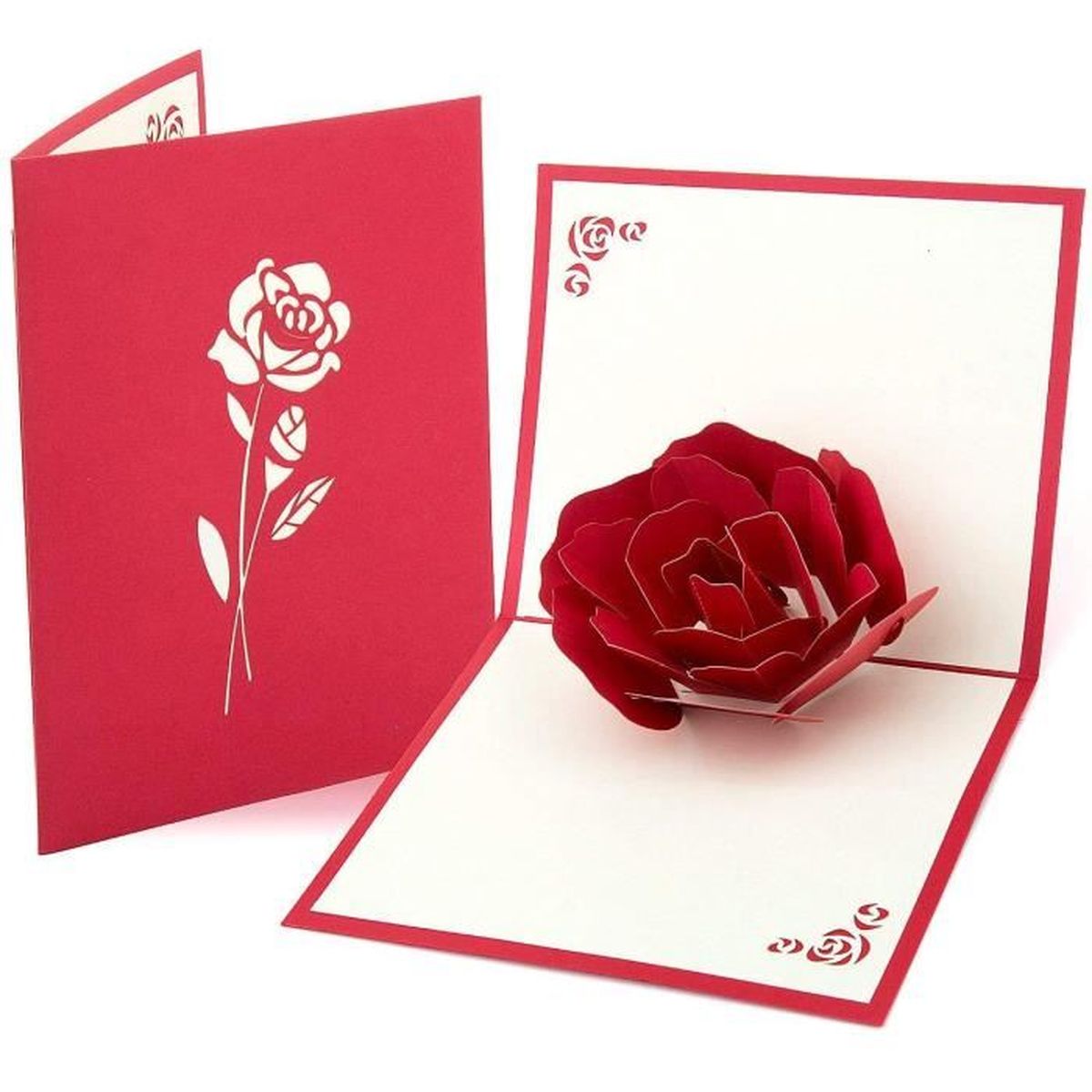 2pcs Pop Up Cartes De Rose Rouge Faite A La Main Carte Cadeau Pour La Saint Valentin Fete Des Meres Anniversaire Merci Cadeau D Anni Cdiscount Beaux Arts Et Loisirs Creatifs