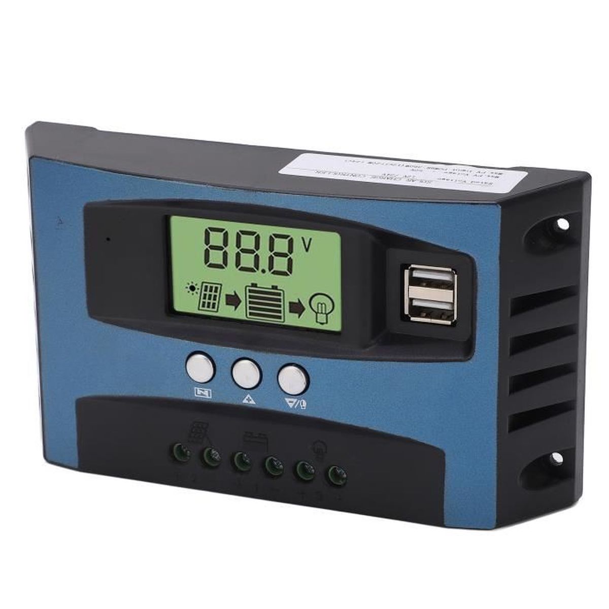 Régulateur Solaire PWM 80A 12V/24V – Avec USB, Protection Complète, 1920W Max - 2