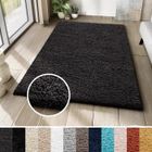 TAPISO Tapis Salon Shaggy Poil Long ESSENCE Anthracite Unicolore Polypropylène Intérieur 200x300 cm