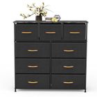 LDSZXNE Commode Meuble de Rangement 9 Tiroirs Amovibles pour Chambre Salon Cuisine 100 x 30 x 100 cm Noir