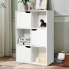 COSTWAY COSWAY Meuble de Rangement Casier avec 6 Compartiments 60x29x90CM 3 Ouvert et 3 avec Porte, Pour Salon, Chambre, Bureau etc. Blanc