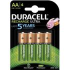 Duracell Recharge Ultra Piles Rechargeables type AA 2500 mAh, Lot de 4 piles