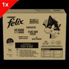 FELIX Tendres Effilés en Gelée - Sélection Mixte Thon, Cabillaud, Saumon, Carrelet - 80x85g - Sachets fraîcheur pour chat adulte