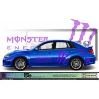 Subaru Impreza WRC rally Monster energy sponsoring - VIOLET - Kit Complet  - voiture Sticker Autocollant