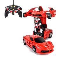 Ferrar rouge 1 - Robots de Transformation de voiture RC 2 en 1, voitures de sport télécommandées, modèle de c