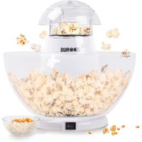 Duronic POP50 WE Appareil à Popcorn – Capacité de 50 gr avec bol démontable - Cuisson électrique à air chaud de mais soufflé sans hu