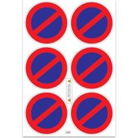 Planche A4 de stickers ultra-destructible stationnement interdit - U14