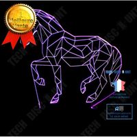 TD® Creative Running Pony 3D Night Light Gift 3D Télécommande Lumière Décorative LED Tactile Lampe De Table De Bureau Colorée