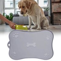 VGEBY Tapis de gamelle pour chien et chat - Anti-débordement, antidérapant, pliable - en silicone alimentaire - facile à nettoyer