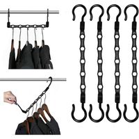 Magic Hanger, 8 crochets peu encombrants, cintre vertical et horizontal multifonctionnel, noir
