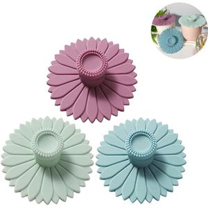 Lot De 3 Couvercles De Tasse En Silicone Pour Tasses En Verre Colorées