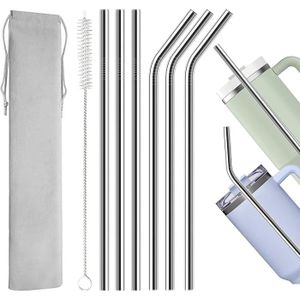 Set De 4 Pailles Coudées En Inox Et Silicone Multi-Couleurs - Écologiques Et Réutilisables - Klean Kanteen
