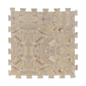 SOLS PVC Tapis et dalles - Pack de 8 dalles de sol modulables design pierre beige - 50 x 50 cm - Mousse ep. 40mm - Tapis piscine ou spa Beige