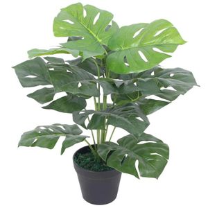 FLEUR ARTIFICIELLE Plante monstera artificielle avec pot 45 vert