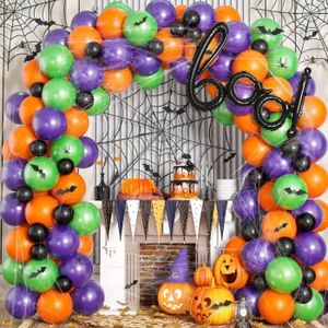 BALLE - BOULE - BALLON Kit De 97 Ballons D'Halloween Avec Araignée Boo - Noirs, Orange, Violet, Vert - Ballons En Aluminium - Chauve-Souris - Toile[n13964]