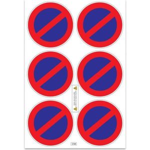 Planche A4 de stickers ultra-destructible stationnement interdit U14 