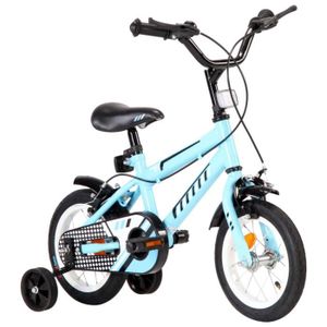VÉLO ENFANT GAR'S Vélo 12 pouces Cadeau pour enfants Noir et b