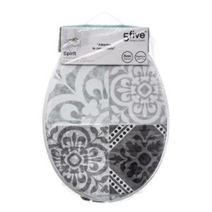 Abattant de Toilette en Bois compress/é HDF Galets Gris Siege WC Standard Universel Arvix