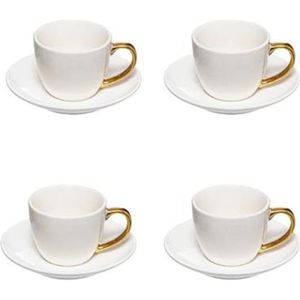 De Jean Patrique passe au lave-vaisselle Design moderne et r/étention de la chaleur exceptionnelle Lot de 4 tasses /à expresso avec soucoupes et cuill/ères