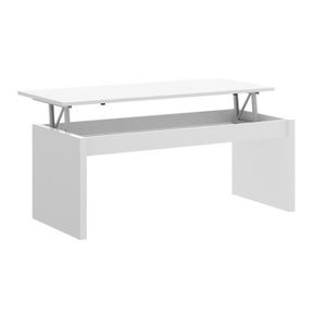 TABLE BASSE Table basse modulable coloris blanc brillant - Longueur 102 x Profondeur 50 x Hauteur 43 cm