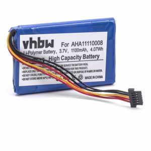 BATTERIE GPS vhbw batterie compatible avec TomTom XXL 530, 530S système de navigation GPS (1100mAh, 3,7V, Li-Polymère)