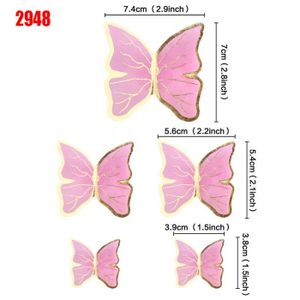 Décoration murale pour fête d'anniversaire fête prénatale fête de mariage Unimall Global Lot de 60 décorations pour cupcakes en forme de papillon 