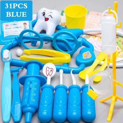Malette Docteur En Bois 28 Pièces Pour Enfant – Jeu De Rôle Médecin, Dentiste, Infirmier, Avec Stéthoscope, Seringue, Thermomètre – Cadeau Fille Garçon Dès 3 Ans