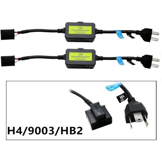 Décodeur CANBUS H4/9003 Pour Ampoules LED - Anti-clignotement Et Erreurs Phares - Compatible Voitures | KOOMTOOM