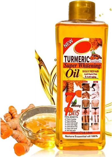 Huile éclaircissante Ayurvedic à Base De Curcuma Et Safran - 100ml - Pour Le Visage, Hydratante Et Raffermissante