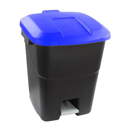 Poubelle Industrielle Bleue En Métal Durable Pour Les Déchets Extérieurs Sur Le Chantier De