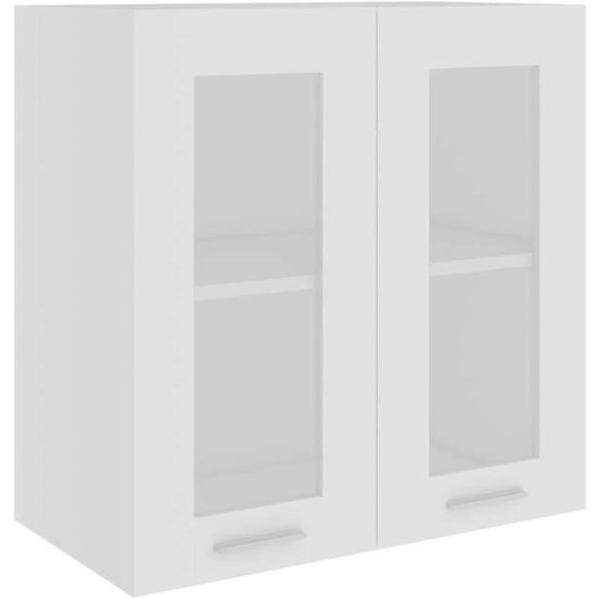 Armoire De Cuisine Suspendue Blanche Norheim - 60x31x60 Cm - Rangement Mural Pratique Avec étagères