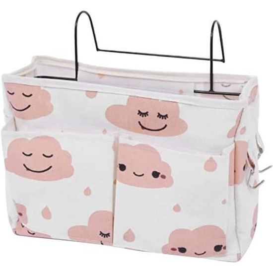 Poches De Lit Rangement Chevet - 15x7 Pouces, Coton Double Couche - Suspendu Au Cadre De Lit, Pour Téléphone, Livres, Télécommande
