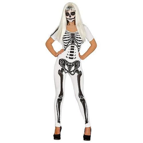 COSTUME SQUELETTE FEMME BLANC TAILLE S 36 38 Cdiscount Jeux