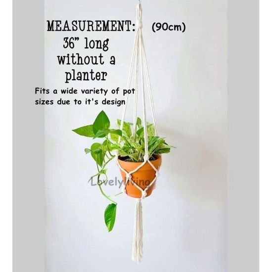 Lot De 3 Rallonges De Suspension Pour Plantes En Macramé - Corde Coton Connectable, Anneau En Bois, Longueur ~31 Cm | Décoration Bohème Intérieur/extérieur