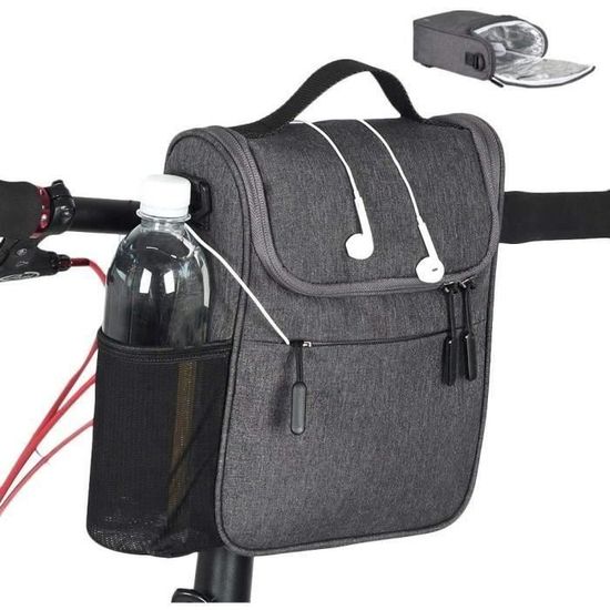 Sacoche De Guidon Vélo Novara – Gris – Légère Et Déperlante – Jamais Utilisée