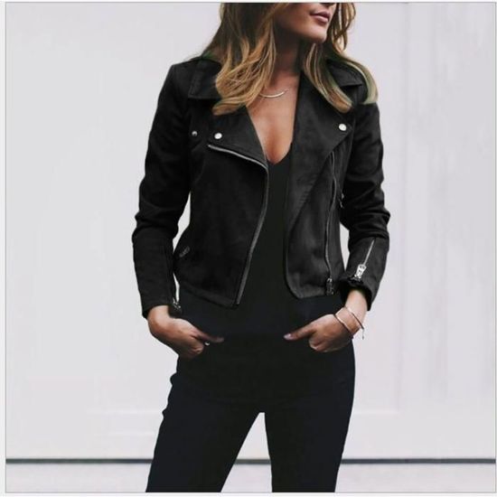 Blouson Bomber Femme - Style Moto Décontracté | Zippé Court, Imprimé Fleuri Ou Uni | Automne/Hiver
