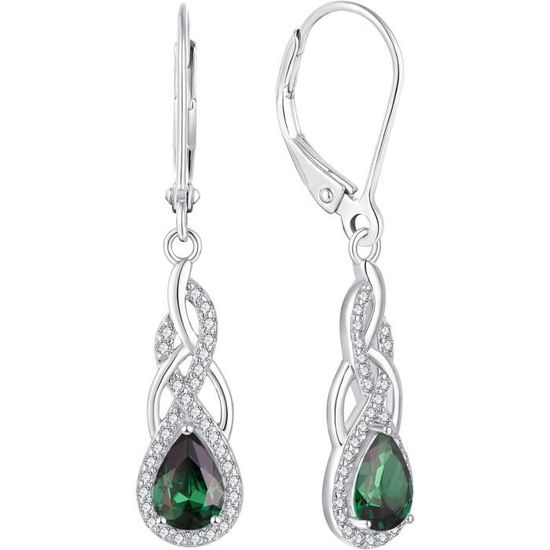 Boucles D'oreilles Infinity Paix Amour - Zirconium CZ, Argent 925, Neuf Avec étiquettes