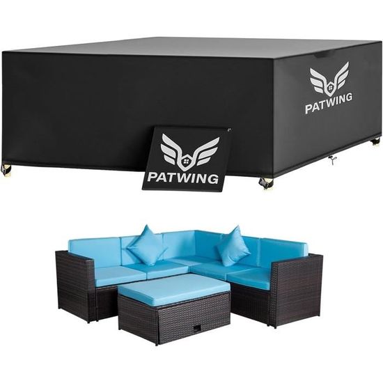 KDXAOBEI Housse Salon De Jardin,240x180x75 420D Bache Salon De Jardin, Housse De Table Jardin Rectangulaire,420D Tissu Oxford Housses Protection Mobilier Jardin Avec Corde Et Boucle Verrouillage