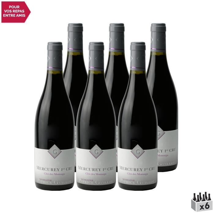 Mercurey 1er Cru Clos des Montaigus Rouge 2019 - Lot de 6x75cl - Domaine Patrick Guillot - Vin AOC Rouge de Bourgogne
