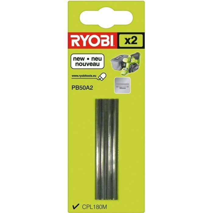 Jeu de 2 fers jetables (carbure) 50 mm pour rabot ONE+ RYOBI