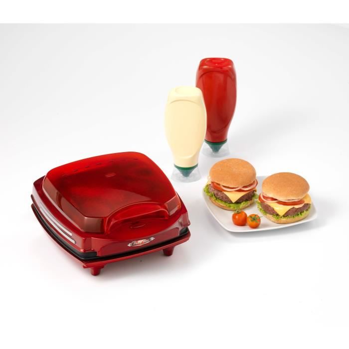 ARIETE 185 Appareil à Burger - 1400W - Rouge