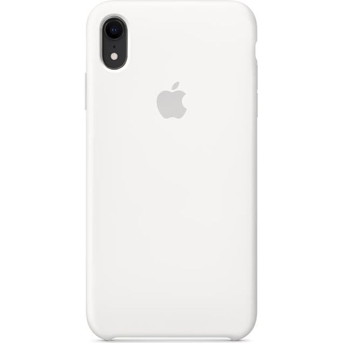 Coque en silicone compatible pour iPhone XR -Blanc