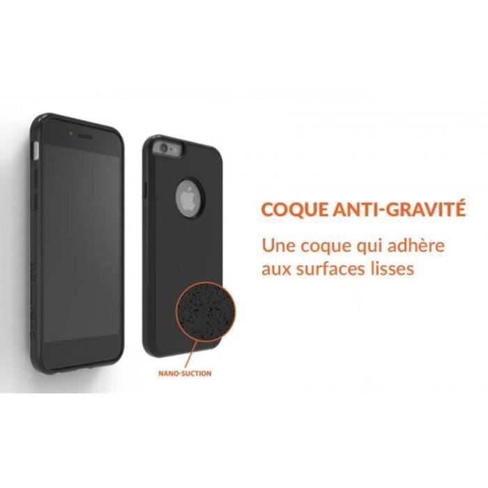 Coque iPhone Samsung Anti-gravité Nano Ventouse (Iphone 5/5S - Blanc/Noir)