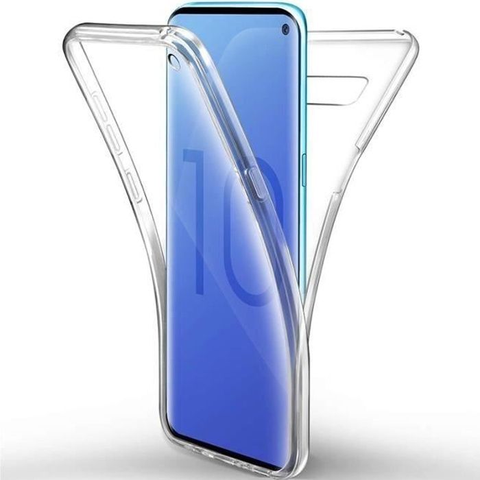 Coque Samsung Galaxy S10 Plus 360°Full Body Transparente Silicone Etui Case pour Samsung S10 Plus
