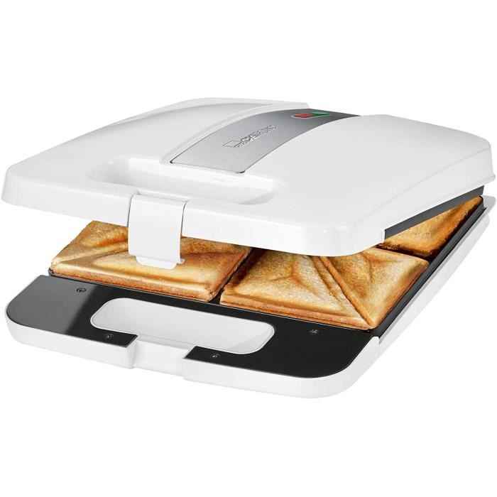 SANDWICH ET PANINI Clatronic Blanc Monsieur XXL Plaques à Sandwich Sandwitchs 4 Tranches-Appareil à croque avec P40